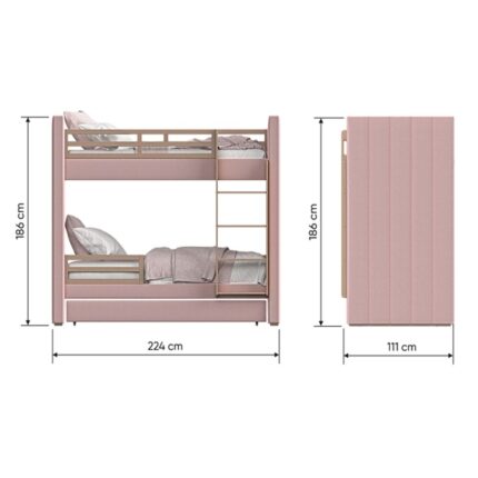 Kivona Double Bunk Bed with Trundle
