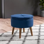 Kivona Velvet Tufted Round Ottoman