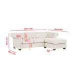 Kivona Modern Chesterfield Sofa with Tufted Scroll Arms
