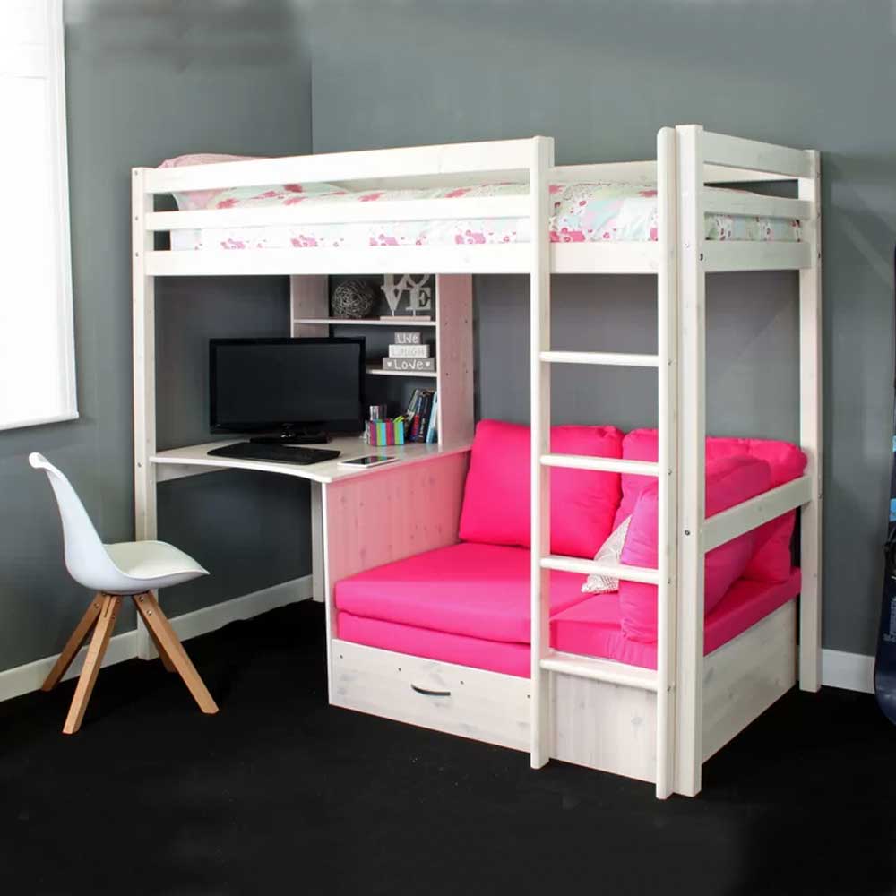 Kivona Nina European Bunk Bed with Desk & High Sleeper Kivona Nina European Bunk Bed with Desk & High Sleeper