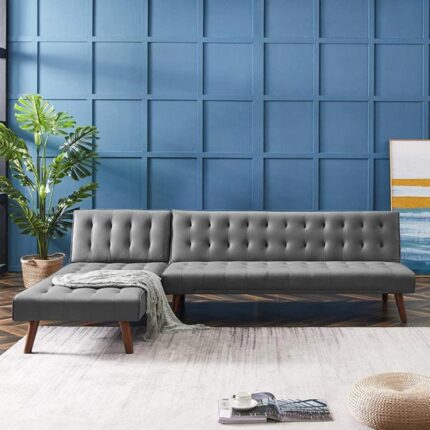 Kivona Reversible Sleeper Sofa with Stylish Wooden Legs