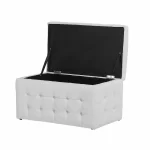 Kivona Roseleaf Faux Leather Tufted Ottoman