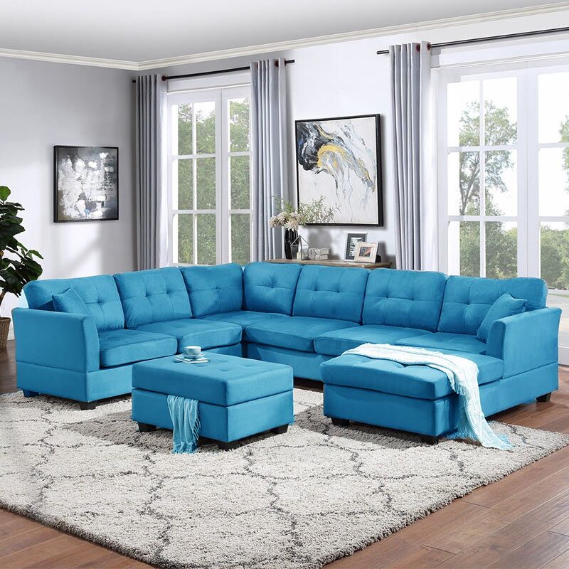 Kivona U-Shape Modular Sofa with Storage Ottoman Kivona U-Shape Modular Sofa with Storage Ottoman