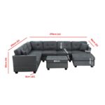 Kivona U-Shape Modular Sofa with Storage Ottoman