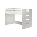 Kivona Glaze Twin Loft Bed in White with Right Ladder