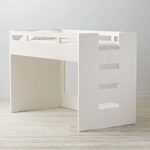 Kivona Glaze Twin Loft Bed in White with Right Ladder