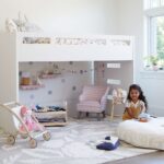 Kivona Glaze Twin Loft Bed in White with Right Ladder