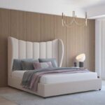kiovna Wingback Upholstered Headboard Bed