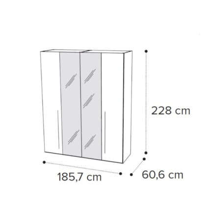 KIVONA Picasso 4-Door Wardrobe