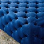 Kivona Ullervad Button-Tufted Large Square Velvet Ottoman