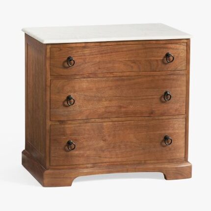 Kivona Lucia Marble-Top Nightstand